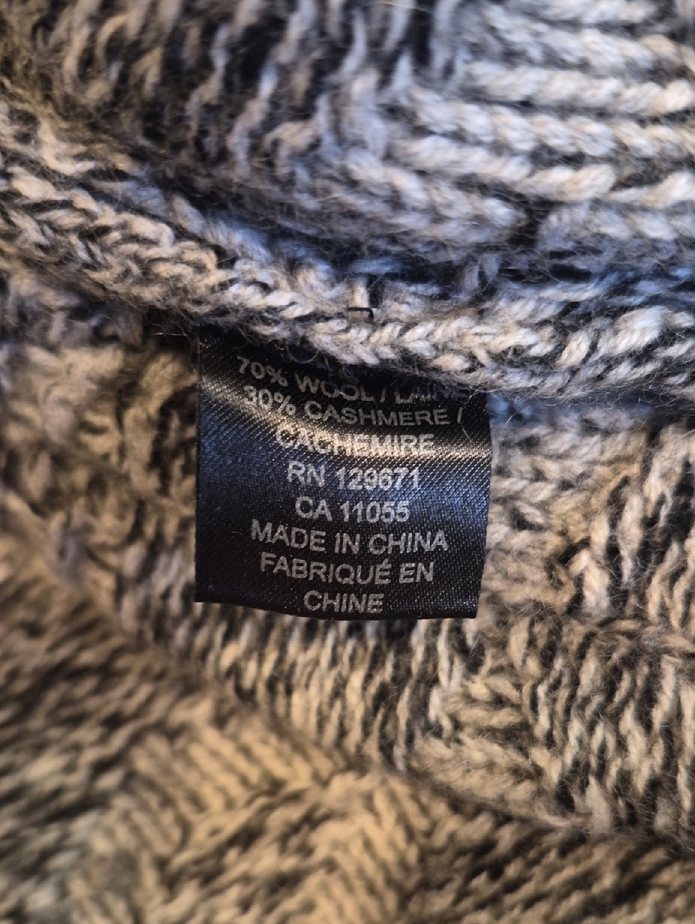 Lucky Brand Gray Wool & Cashmere Turtleneck Bohemian Poncho Sweater, Small - Picture 12 of 12